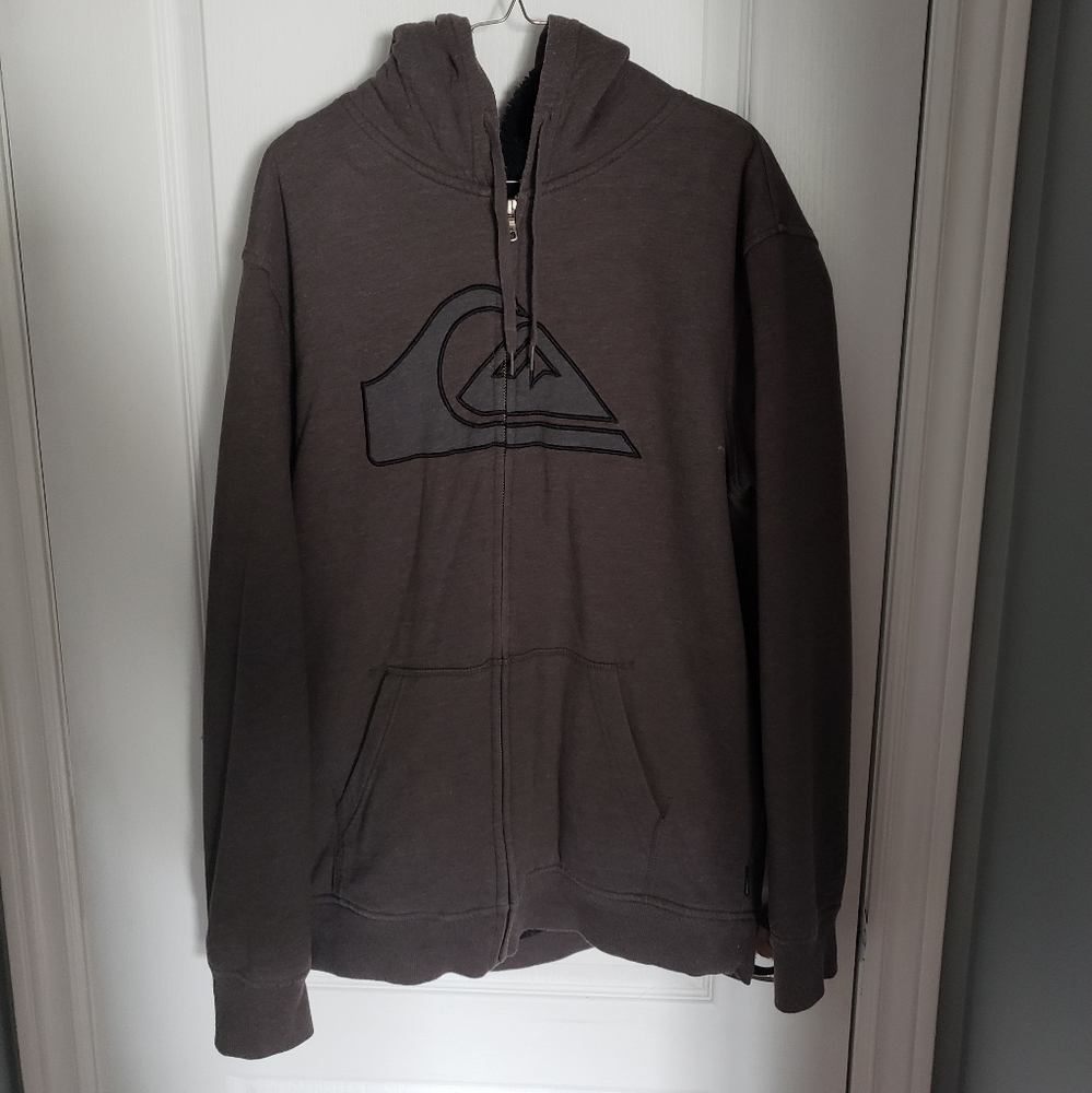 Quiksilver Fleece Sweater, Large, Heather Grey